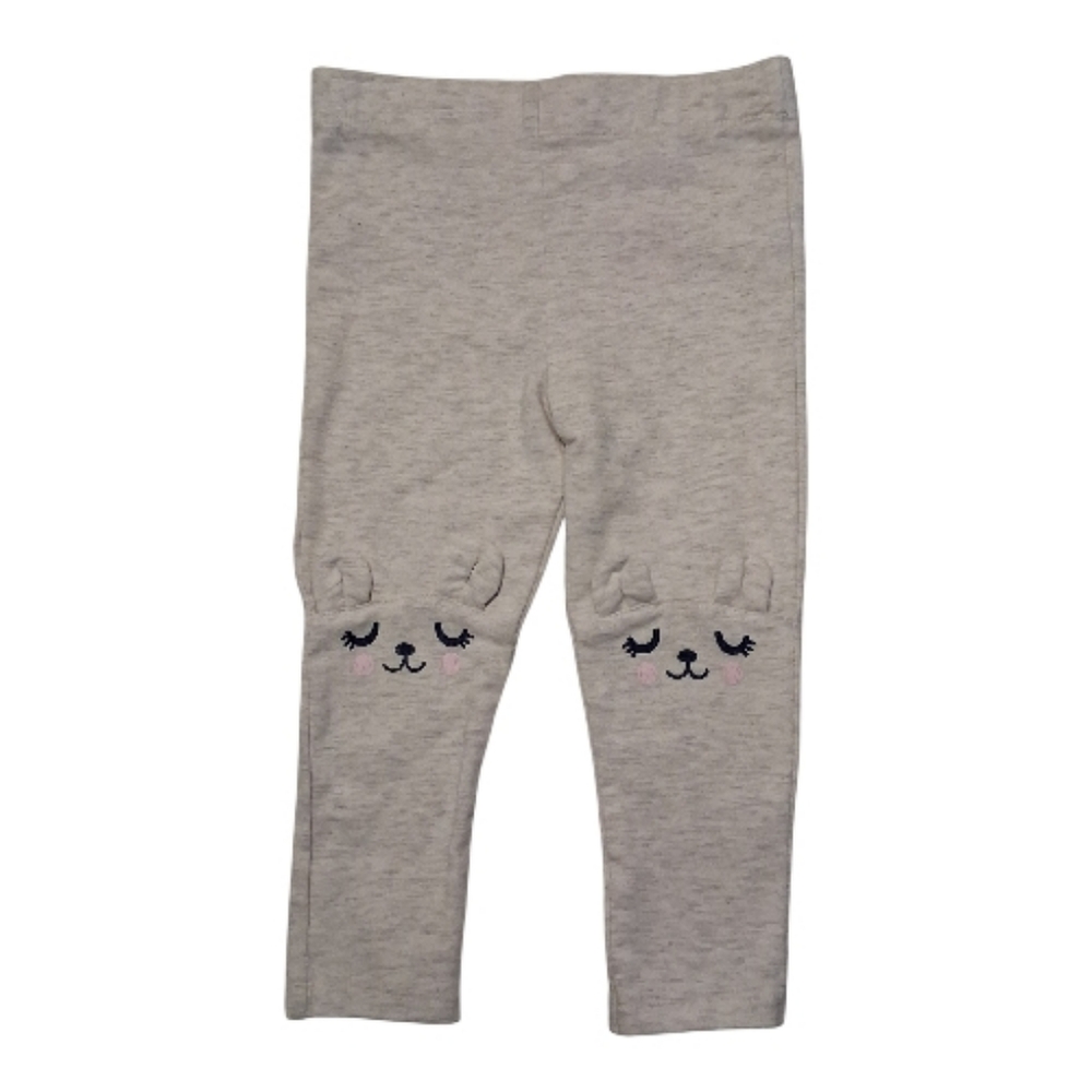 Cat & Jack | Baby 12M | Gray Leggings w/ Bear Animal Knee
